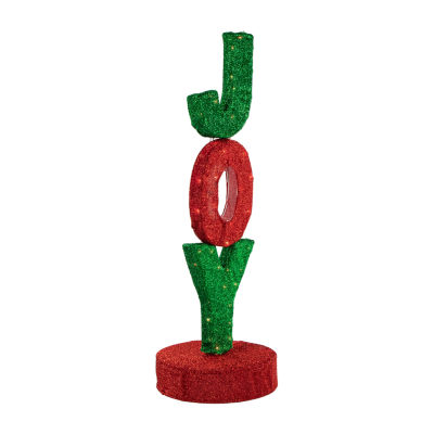 Northlight 39in Lighted Red And Green Joy Sign Christmas Holiday Yard Art