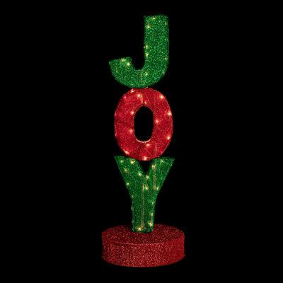 Northlight 39in Lighted Red And Green Joy Sign Christmas Holiday Yard Art