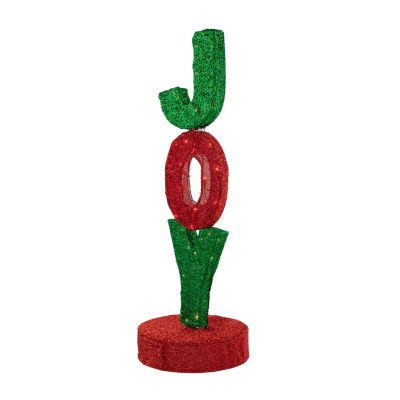 Northlight 39in Lighted Red And Green Joy Sign Christmas Holiday Yard Art