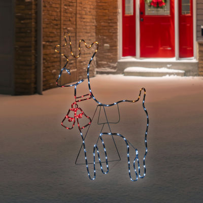 Northlight 36in Lighted Standing Reindeer Silhouette Decor Christmas Holiday Yard Art