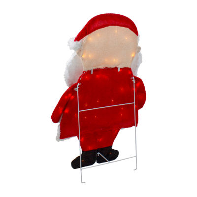 Northlight 32in Lighted 2d Chenille Santa Christmas Yard Art