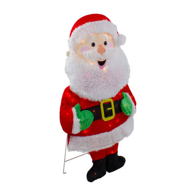 Northlight 32in Lighted 2d Chenille Santa Christmas Yard Art