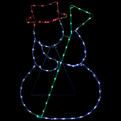 Northlight 28in Lighted Standing Snowman Silhouette Decor Christmas Holiday Yard Art