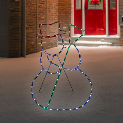 Northlight 28in Lighted Standing Snowman Silhouette Decor Christmas Yard Art