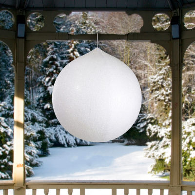 Northlight 19.5-Inch White Tinsel Inflatable Ball Decor Christmas Outdoor Ornament