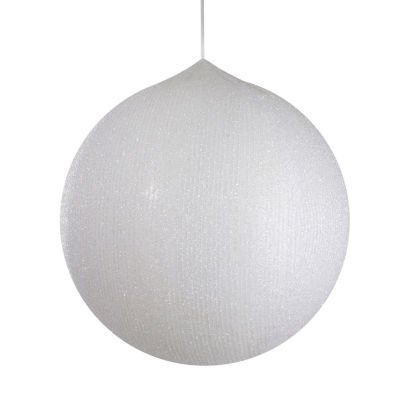 Northlight 19.5-Inch White Tinsel Inflatable Ball Decor Christmas Outdoor Ornament