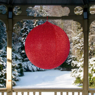 Northlight 19.5in Red Tinsel Ball Ornament Christmas Outdoor Inflatable