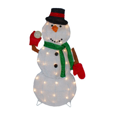 Northlight 24in Black And White Snowman Christmas Holiday Yard Art