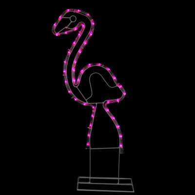 Northlight 24in Pink Flamingo Led Rope Light Silhouette Summer Yard Art