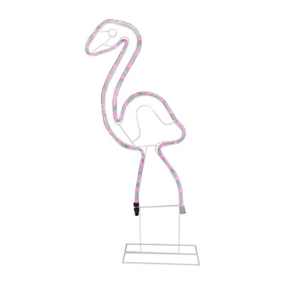 Northlight 24in Pink Flamingo Led Rope Light Silhouette Summer Not Applicable Yard Art