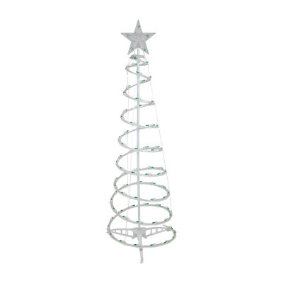Northlight 4ft Pre-Lit Spiral Tree With Star Topper Green Lights Christmas Holiday Yard Art