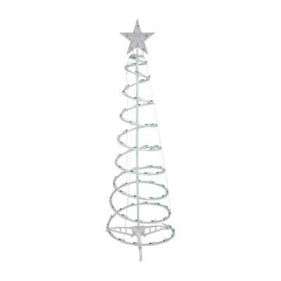 Northlight 4ft Pre-Lit Spiral Tree With Star Topper Green Lights Christmas Yard Art