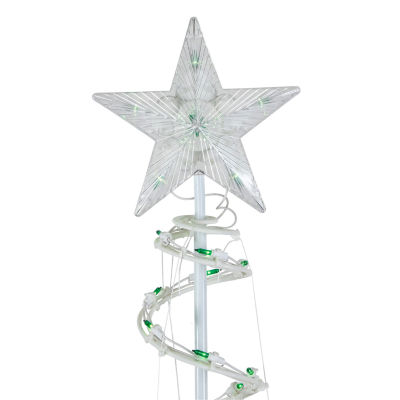 Northlight 4ft Pre-Lit Spiral Tree With Star Topper Green Lights Christmas Yard Art