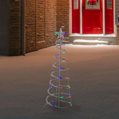Northlight 4ft Led Lighted Spiral Cone Tree  Multi Lights Christmas Holiday Yard Art