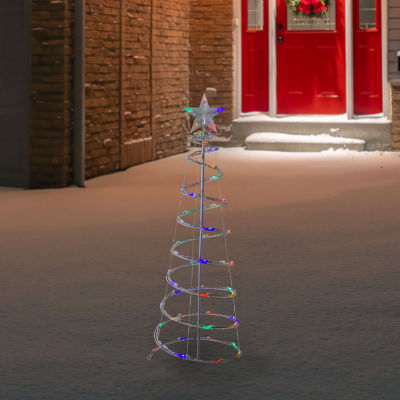 Northlight 4ft Led Lighted Spiral Cone Tree  Multi Lights Christmas Yard Art