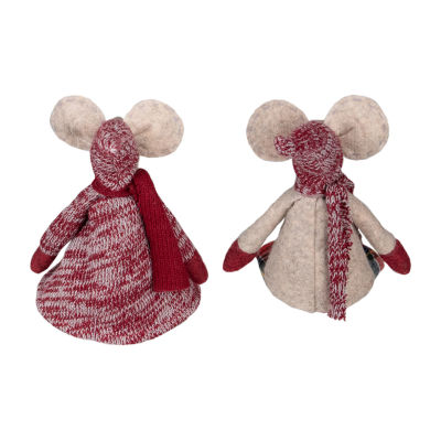 Northlight Set Of 2 Boy And Girl Sitting Plush Christmas Mice 17in Christmas Gnome