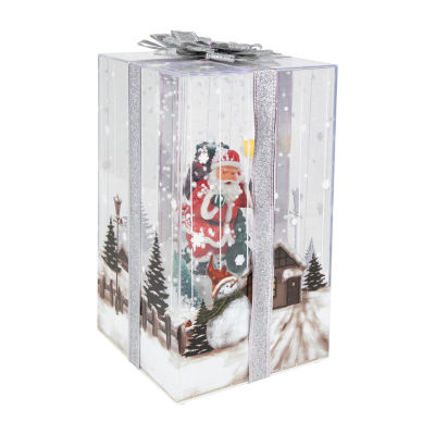 Northlight 12in And Musical Santa Claus Snowing Gift Box Christmas Decoration Snow Globe