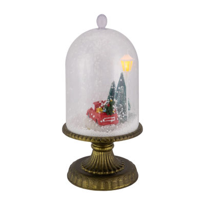 Northlight 13.5in Led Snowing Musical Retro Truck Under Cloche Christmas Decoration Lighted Round SnowGlobes