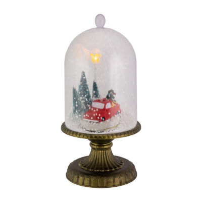 Northlight 13.5in Led Snowing Musical Retro Truck Under Cloche Christmas Decoration Lighted Round SnowGlobes