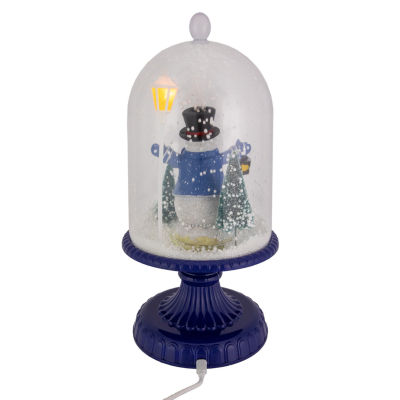 Northlight 13.5in Led Snowing Musical Snowman Under Cloche Christmas Decoration Lighted Round SnowGlobes