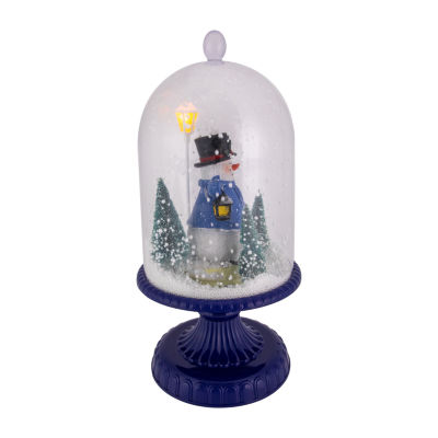 Northlight 13.5in Led Snowing Musical Snowman Under Cloche Christmas Decoration Lighted Round SnowGlobes