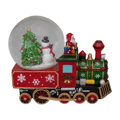 Northlight 8.5in Green And Red Christmas Train SnowGlobes