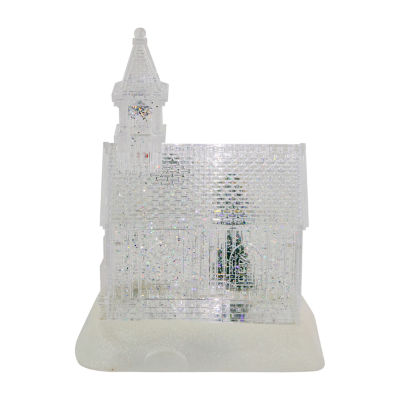 Northlight 9in Led Icy Crystal Glitter Christmas House Lighted Round SnowGlobes