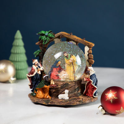 Northlight 6.75in Holy Family Christmas Nativity Musical Water Round SnowGlobes