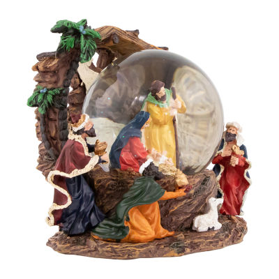 Northlight 6.75in Holy Family Christmas Nativity Musical Water Round SnowGlobes