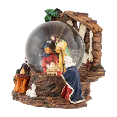 Northlight 6.75in Holy Family Christmas Nativity Musical Water Round SnowGlobes