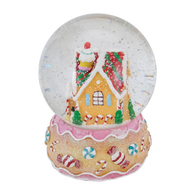Northlight 6.5in Gingerbread House Musical Christmas Round SnowGlobes