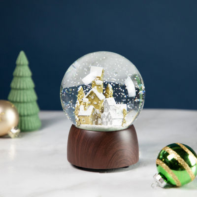 Northlight 6.5in Holiday Village Wonderland Christmas Musical Round SnowGlobes