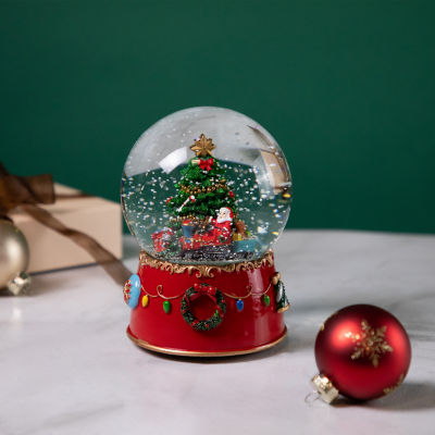 Northlight 8in Christmas Tree Village Train Musical Snow Globe