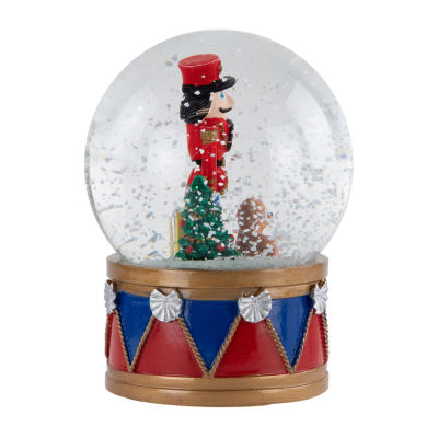 Northlight 6in Christmas Nutcracker With Teddy Bear Musical Water Snow Globe