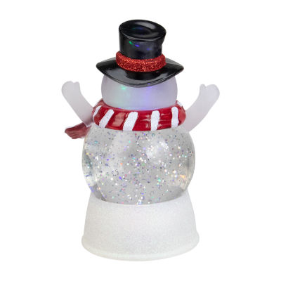 Northlight 5.75in Led Snowman With Holly And Berries Top Hat Christmas Lighted Round SnowGlobes