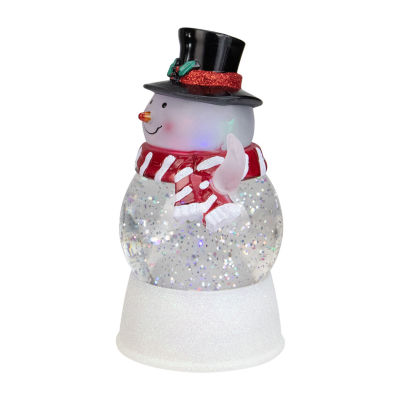 Northlight 5.75in Led Snowman With Holly And Berries Top Hat Christmas Lighted Round SnowGlobes