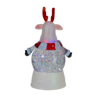 Northlight 8in Led Color Changing Reindeer Christmas Christmas Snow Globe