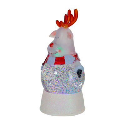 Northlight 8in Led Color Changing Reindeer Christmas Christmas Snow Globe