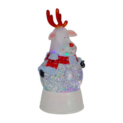 Northlight 8in Led Color Changing Reindeer Christmas Round SnowGlobes