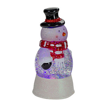 Northlight 7.5inch LED Lighted Color Changing Snowman Christmas Snow Globe, White