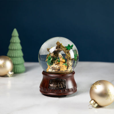 Northlight 5.5in Christmas Nativity Musical Round SnowGlobes