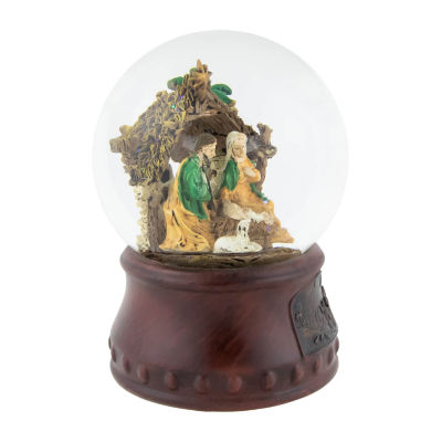 Northlight 5.5in Christmas Nativity Musical Round SnowGlobes