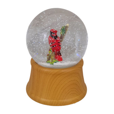 Northlight 5.5in Red Cardinal On Branch Christmas Round SnowGlobes