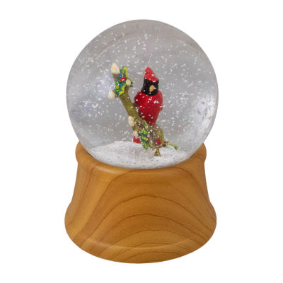 Northlight 5.5in Red Cardinal On Branch Christmas Round SnowGlobes