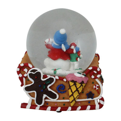 Northlight 5.25in Musical Injoyin Snowmen And Gingerbread Sleigh Christmas Snow Globe