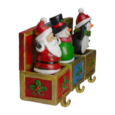 Northlight Santa  Snowman And Penguin Jack In The Box 2-pc. Christmas Stocking Holder