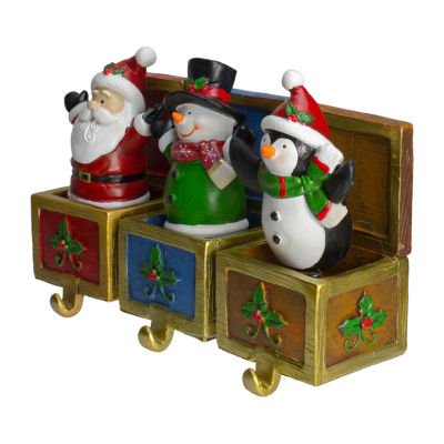 Northlight Santa  Snowman And Penguin Jack In The Box 2-pc. Christmas Stocking Holder