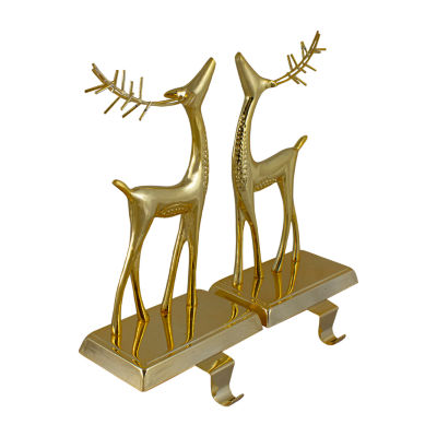 Northlight Gold Standing Reindeer 9.75in 2-pc. Christmas Stocking Holder