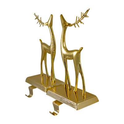 Northlight Gold Standing Reindeer 9.75in 2-pc. Christmas Stocking Holder