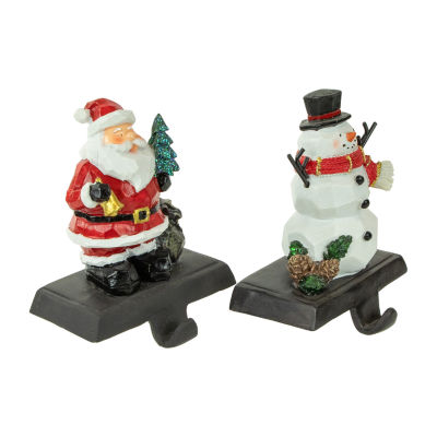 Northlight Santa And Snowman 5.5in Christmas Stocking Holder